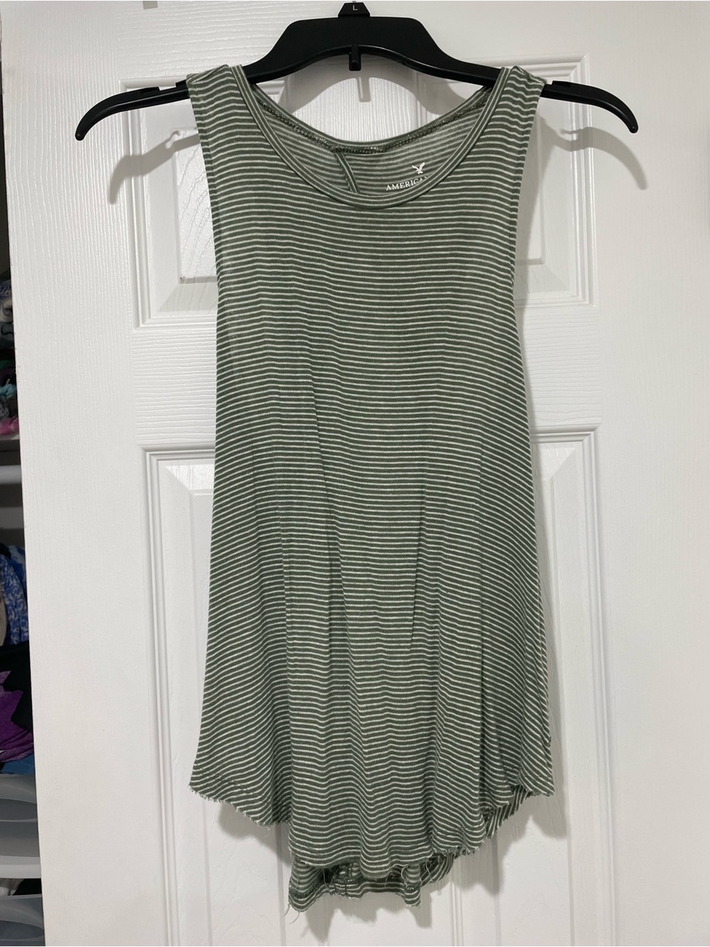 American Eagle Sleeveless Striped Tanktop Green XS